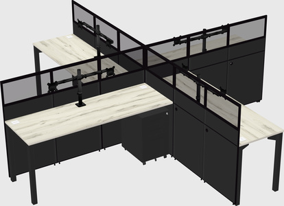Quad office cubicles