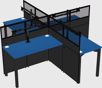 Quad office cubicles