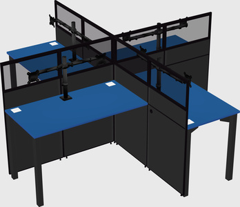 Quad office cubicles