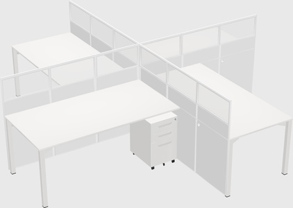 Quad office cubicles