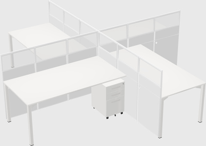 Quad office cubicles