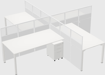 Quad office cubicles