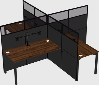 Bureaux à quatre cabines