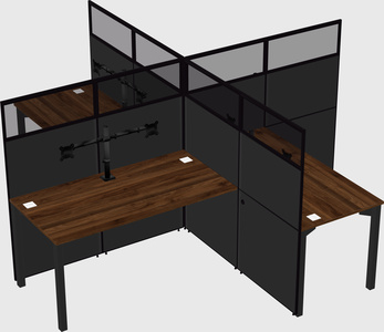 Bureaux à quatre cabines