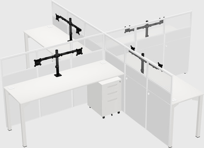 Quad office cubicles