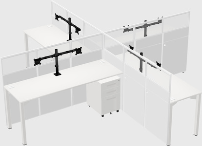 Quad office cubicles