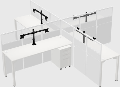 Quad office cubicles