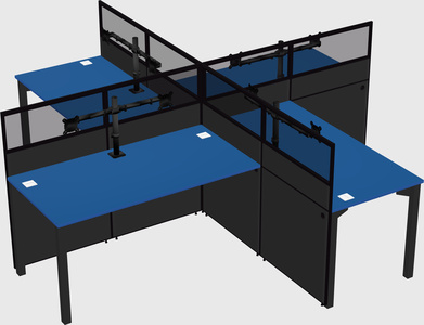 Quad office cubicles