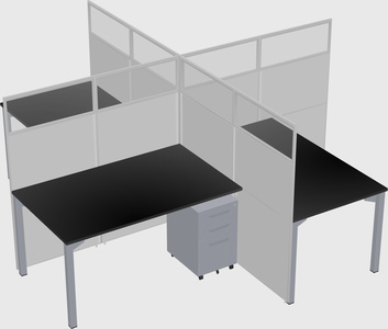 Quad office cubicles