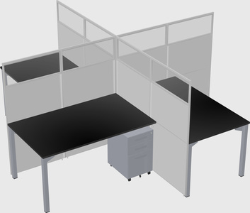 Quad office cubicles