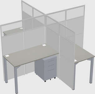 Bureaux à quatre cabines