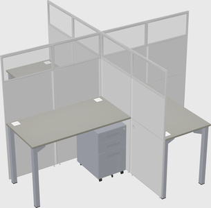 Bureaux à quatre cabines