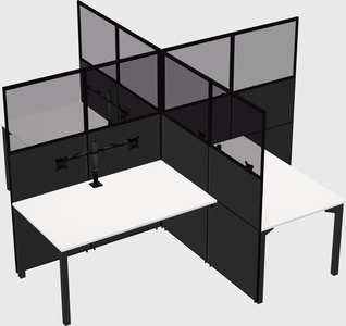 Bureaux à quatre cabines