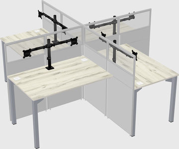 Quad office cubicles