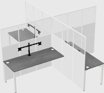 Quad office cubicles
