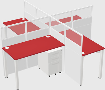 Quad office cubicles