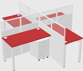 Quad office cubicles
