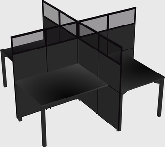Quad office cubicles