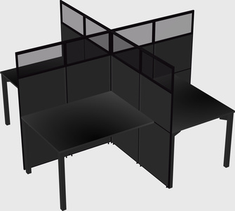 Quad office cubicles