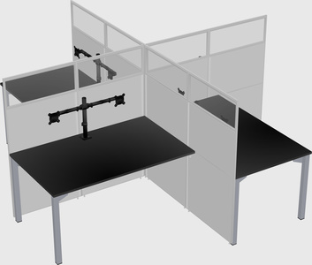 Quad office cubicles