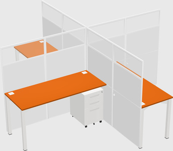 Quad office cubicles