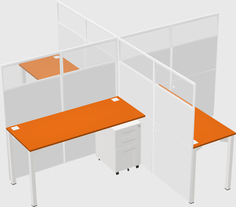 Quad office cubicles