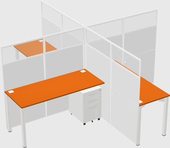 Quad office cubicles
