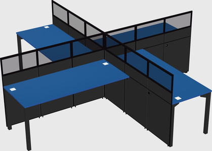 Quad office cubicles
