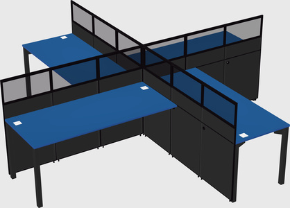 Quad office cubicles