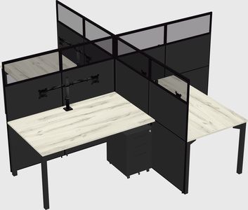 Quad office cubicles