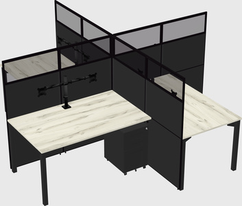Quad office cubicles