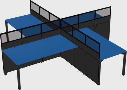 Quad office cubicles