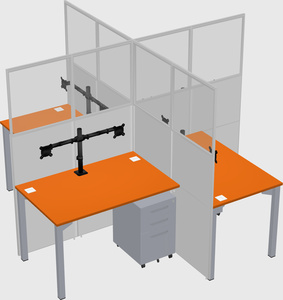 Quad office cubicles