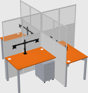 Quad office cubicles