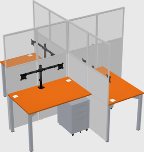 Quad office cubicles