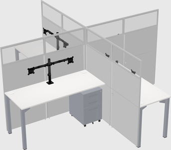 Quad office cubicles