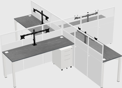 Quad office cubicles