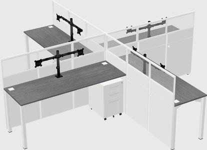 Quad office cubicles