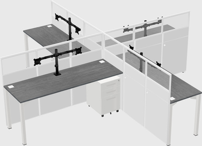 Quad office cubicles