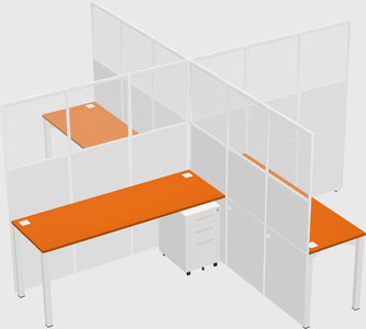 Quad office cubicles