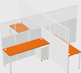 Quad office cubicles