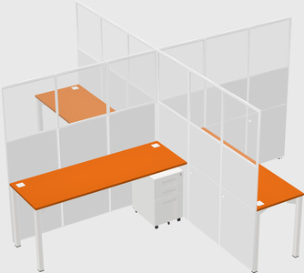 Quad office cubicles