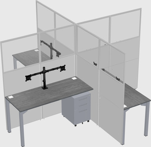 Quad office cubicles
