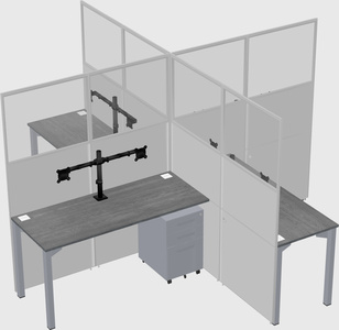 Quad office cubicles