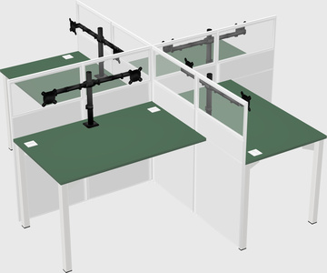 Quad office cubicles