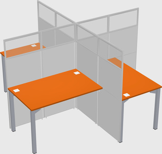 Quad office cubicles