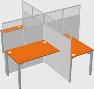 Quad office cubicles