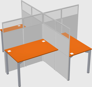 Quad office cubicles