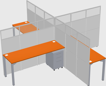 Quad office cubicles
