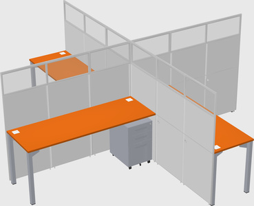 Quad office cubicles
